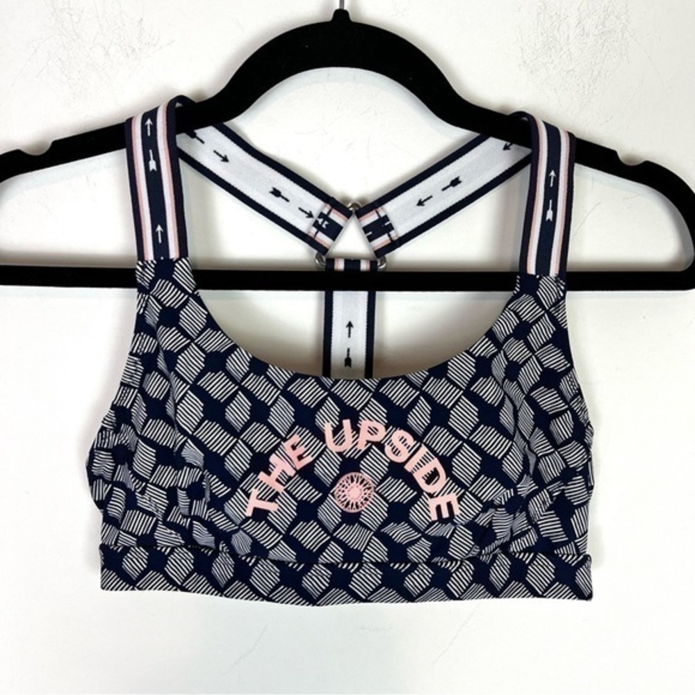 The Upside sports bra womens 6 Navy White Yoga Workout Top